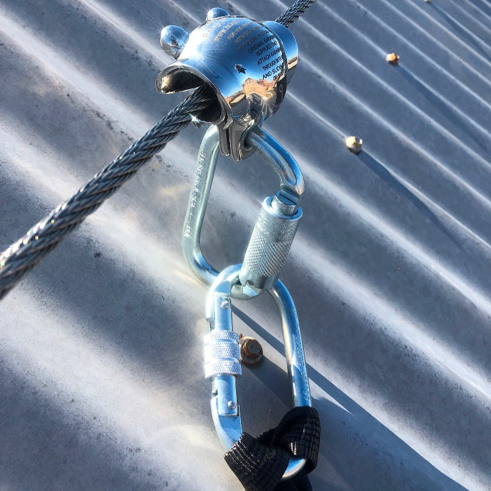 2 Static Lines installed in Erskineville. Static lines give better access and safety than just anchor points. This system includes improved Energy Absorbing capacity to reduce harness injuries in the case of fall arrest. #sydneyanchorpoints #roofsafety #safetyfirst #staticline #anchorpoints #sydney